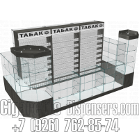 Павильон для торговли сигаретами с витринами и стеллажами