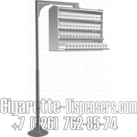 Табачный трехуровневый диспенсер с креплением к г образной балке в открытом виде